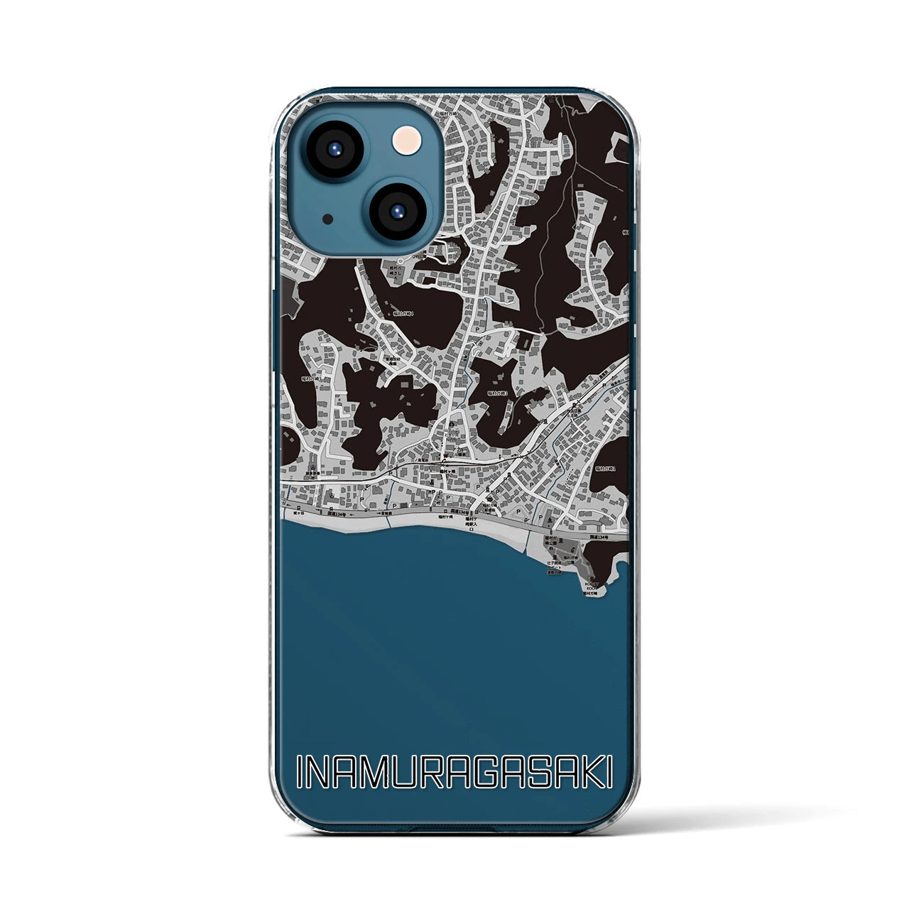 【稲村ヶ崎(神奈川県)】地図柄iPhoneケース(クリアタイプ)