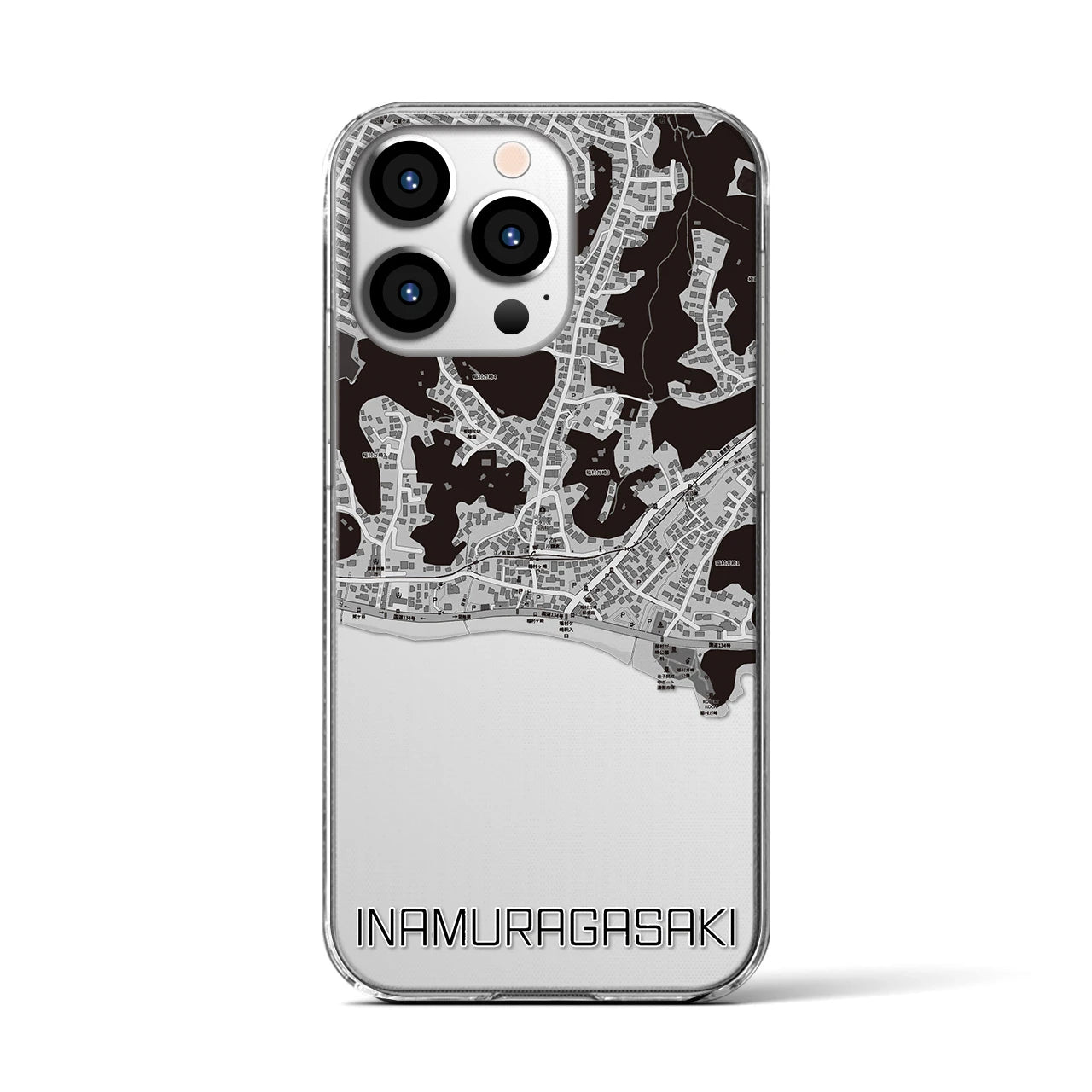 【稲村ヶ崎(神奈川県)】地図柄iPhoneケース(クリアタイプ)