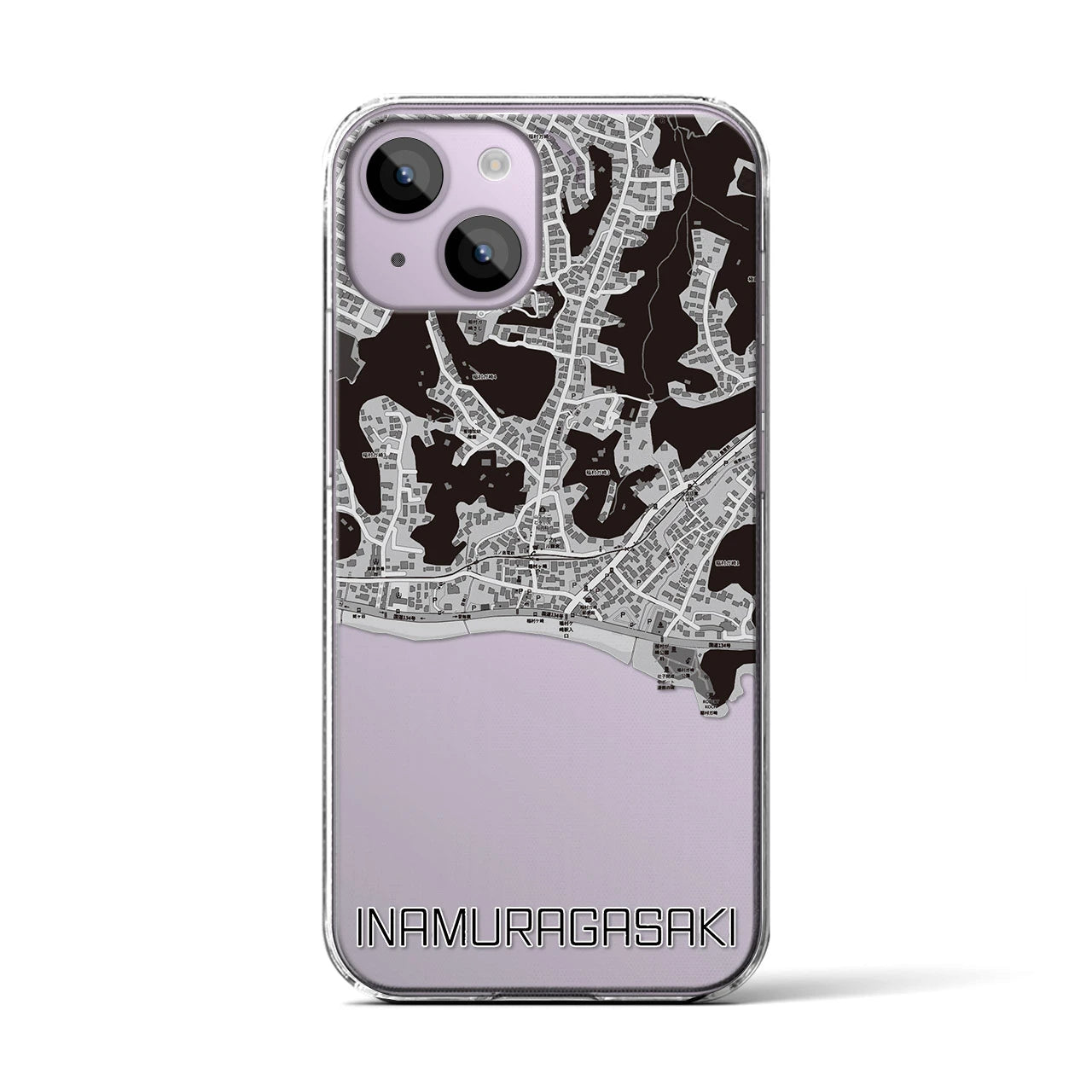 【稲村ヶ崎(神奈川県)】地図柄iPhoneケース(クリアタイプ)