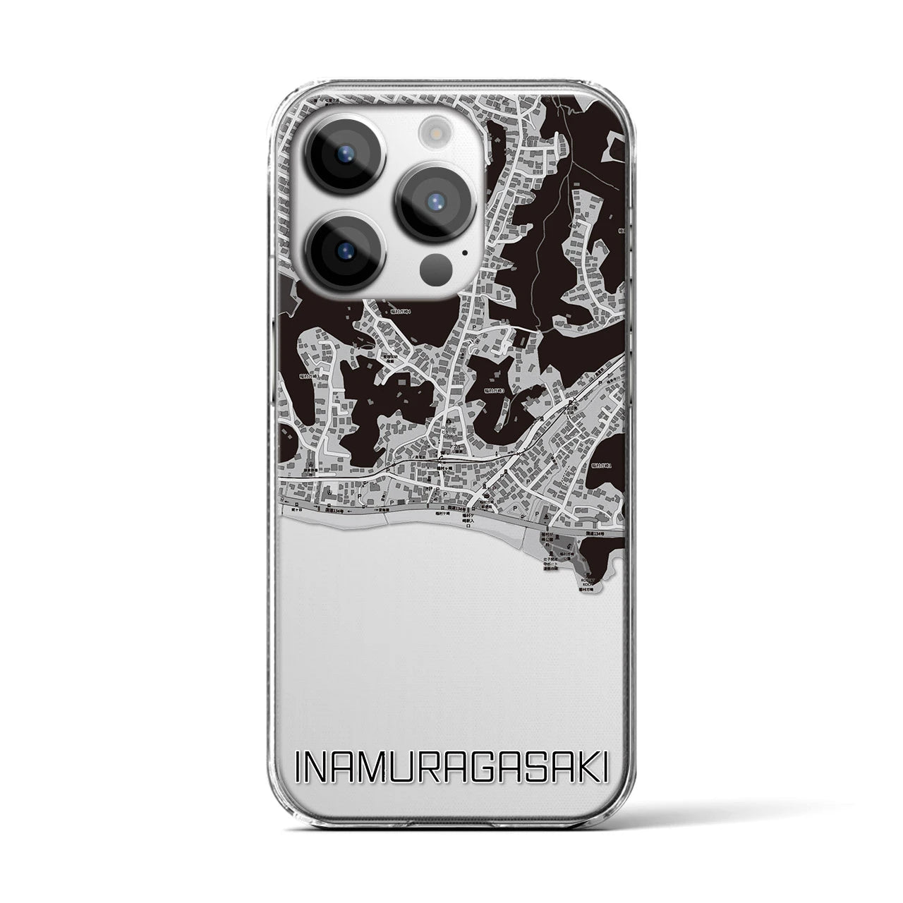 【稲村ヶ崎(神奈川県)】地図柄iPhoneケース(クリアタイプ)