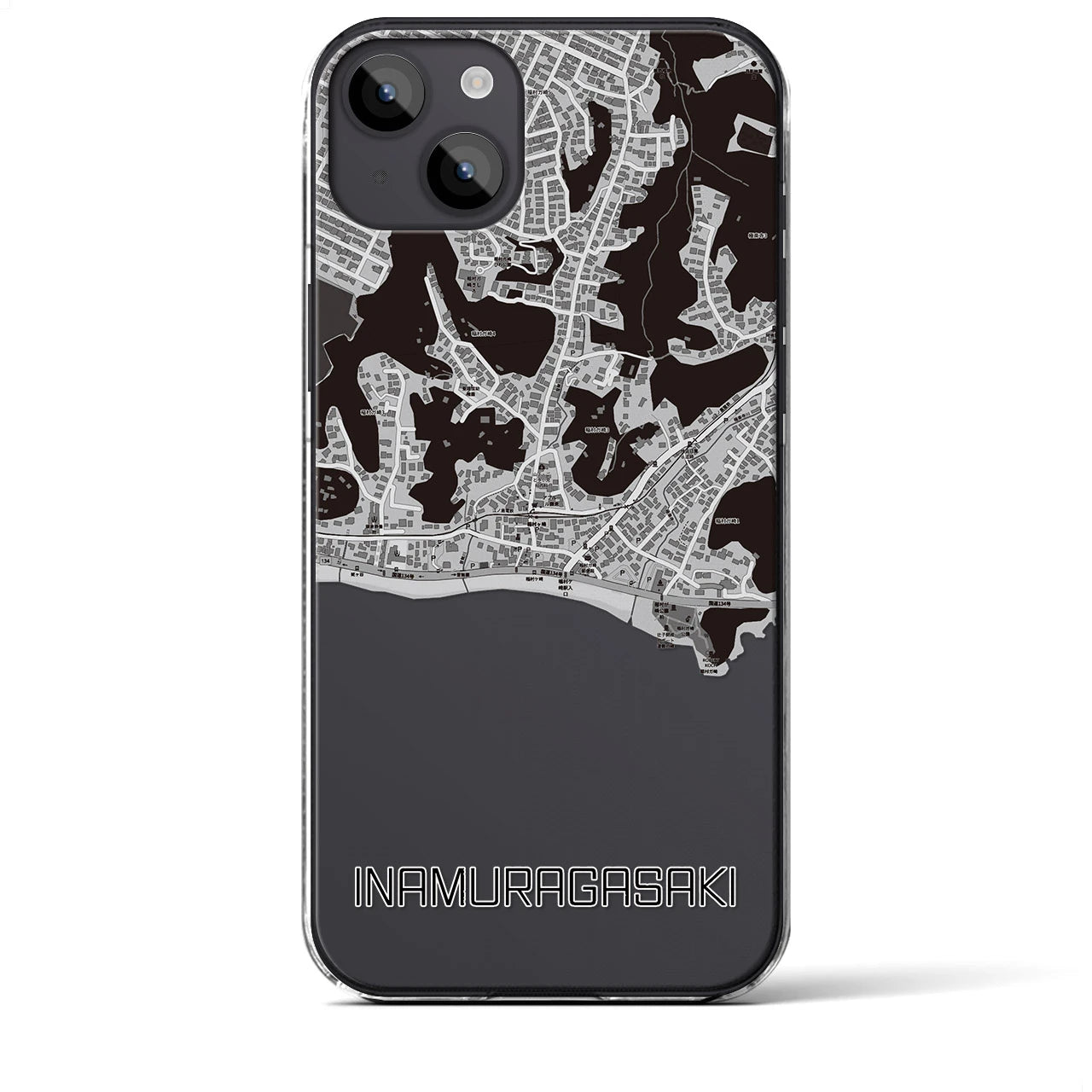 【稲村ヶ崎(神奈川県)】地図柄iPhoneケース(クリアタイプ)