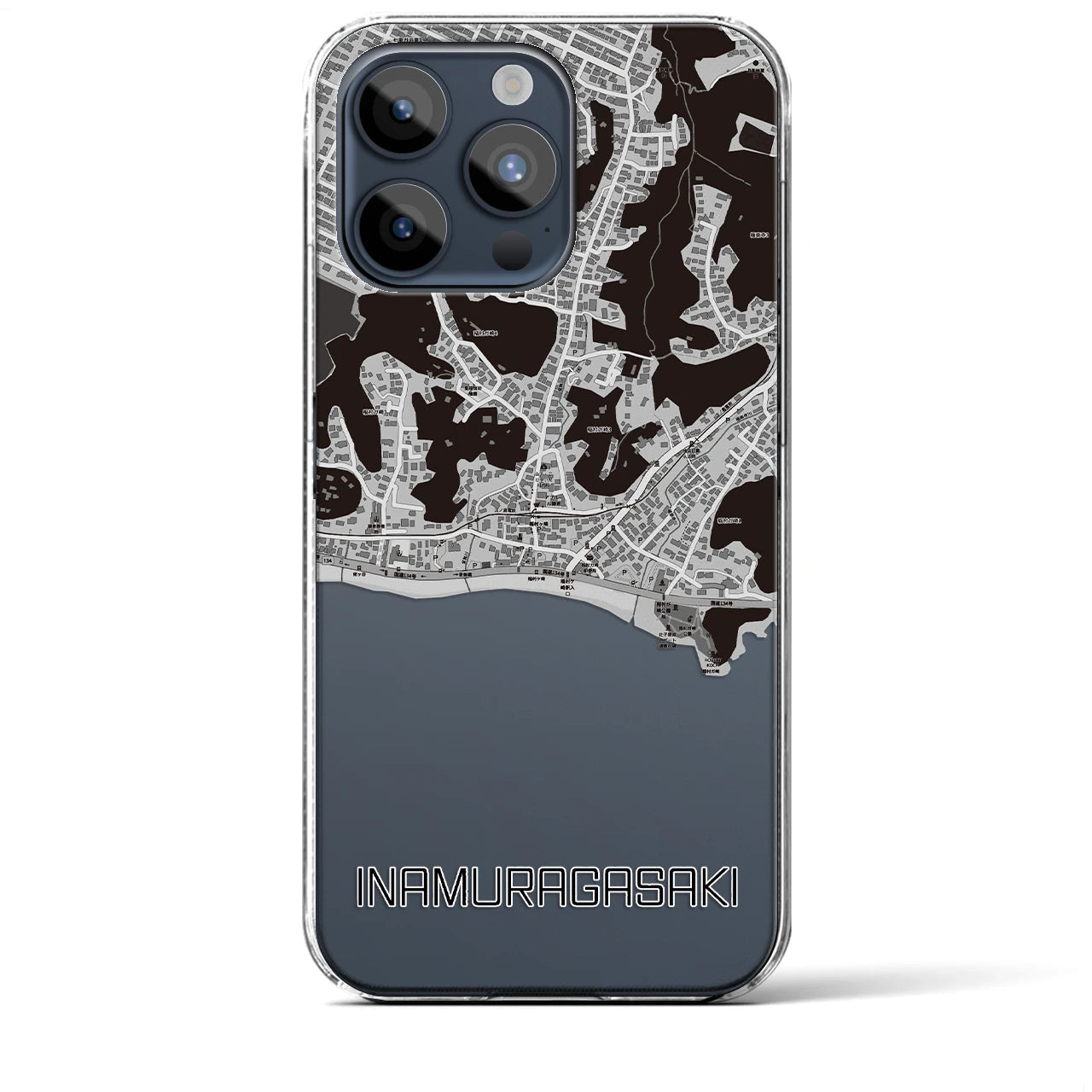 【稲村ヶ崎(神奈川県)】地図柄iPhoneケース(クリアタイプ)