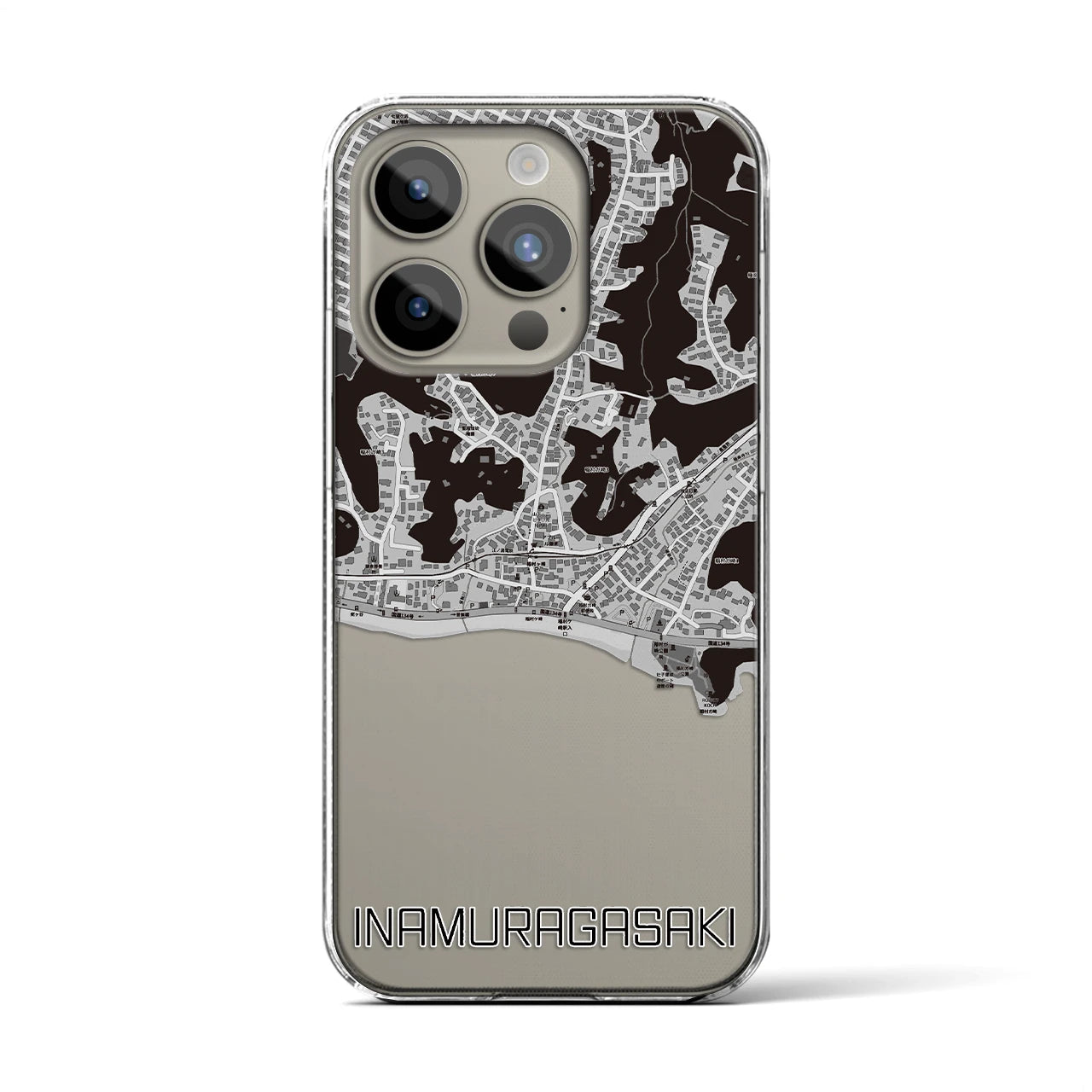 【稲村ヶ崎(神奈川県)】地図柄iPhoneケース(クリアタイプ)