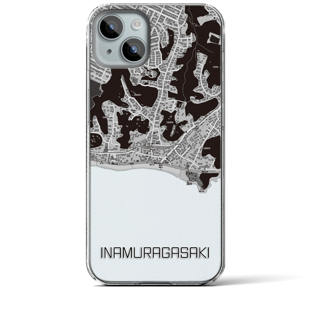 【稲村ヶ崎(神奈川県)】地図柄iPhoneケース(クリアタイプ)