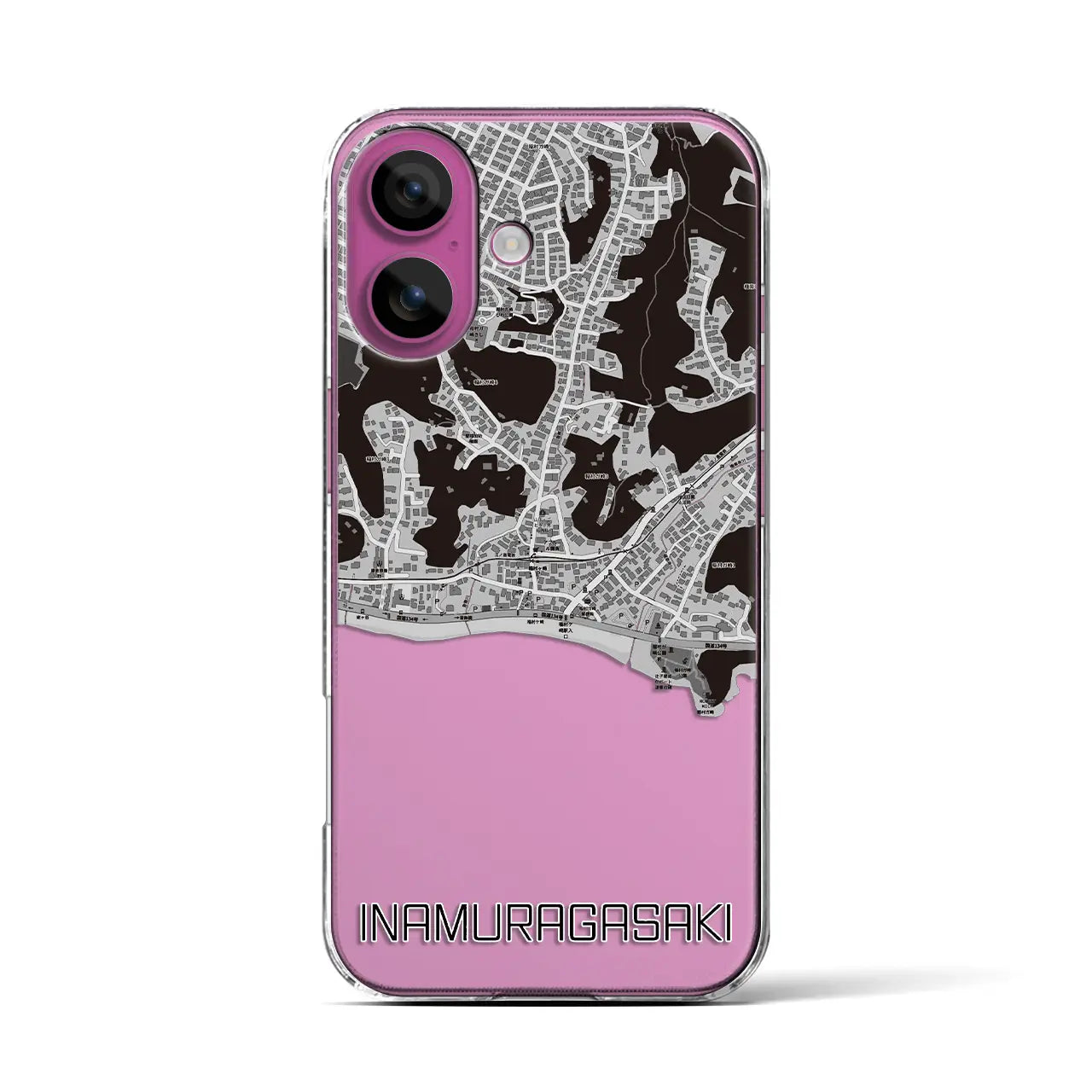 【稲村ヶ崎(神奈川県)】地図柄iPhoneケース(クリアタイプ)