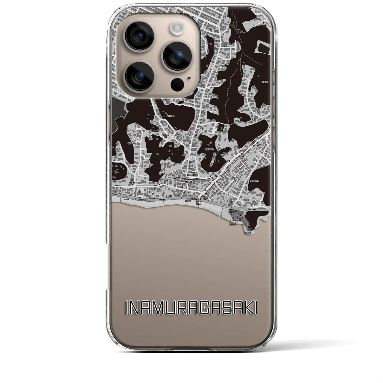 【稲村ヶ崎(神奈川県)】地図柄iPhoneケース(クリアタイプ)