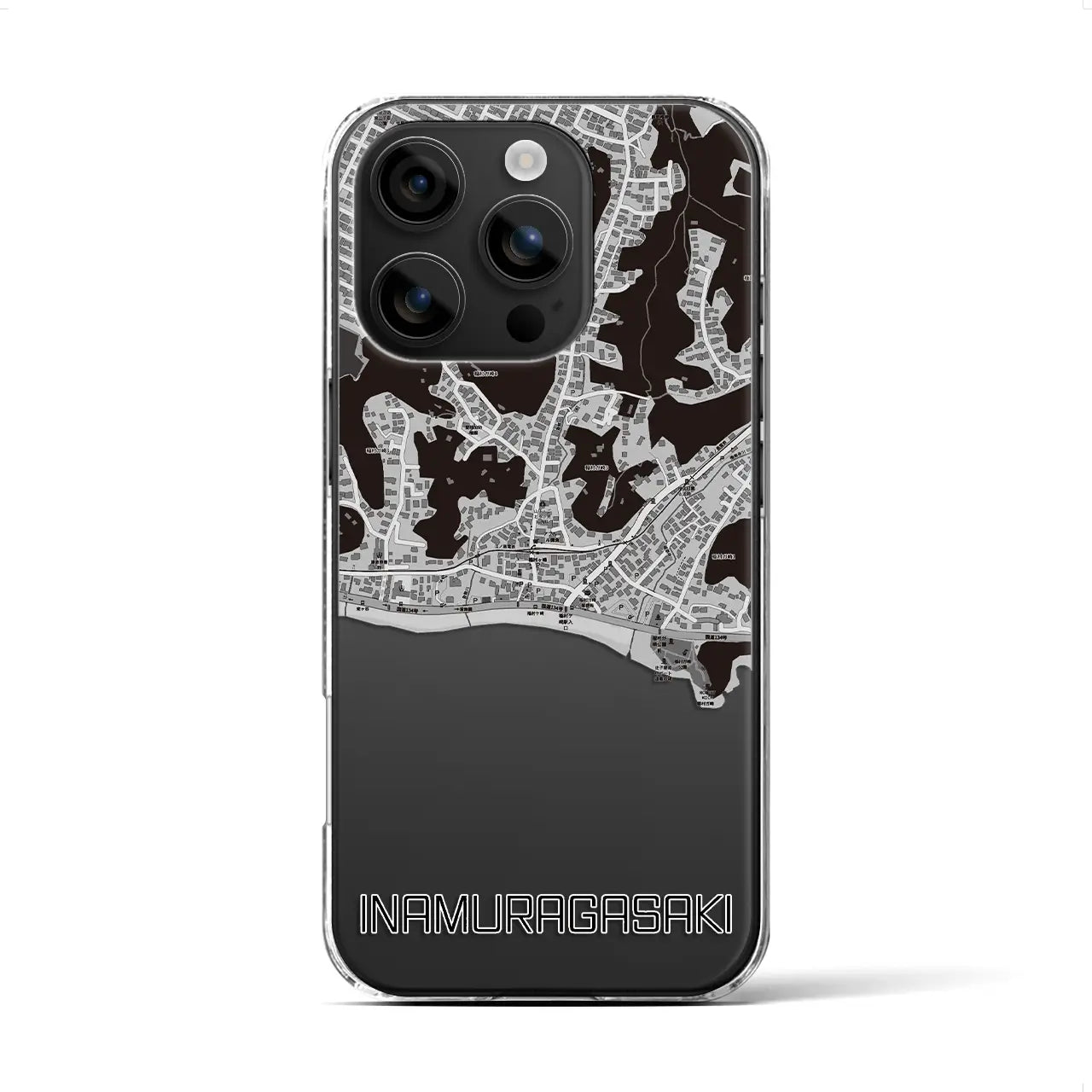 【稲村ヶ崎(神奈川県)】地図柄iPhoneケース(クリアタイプ)