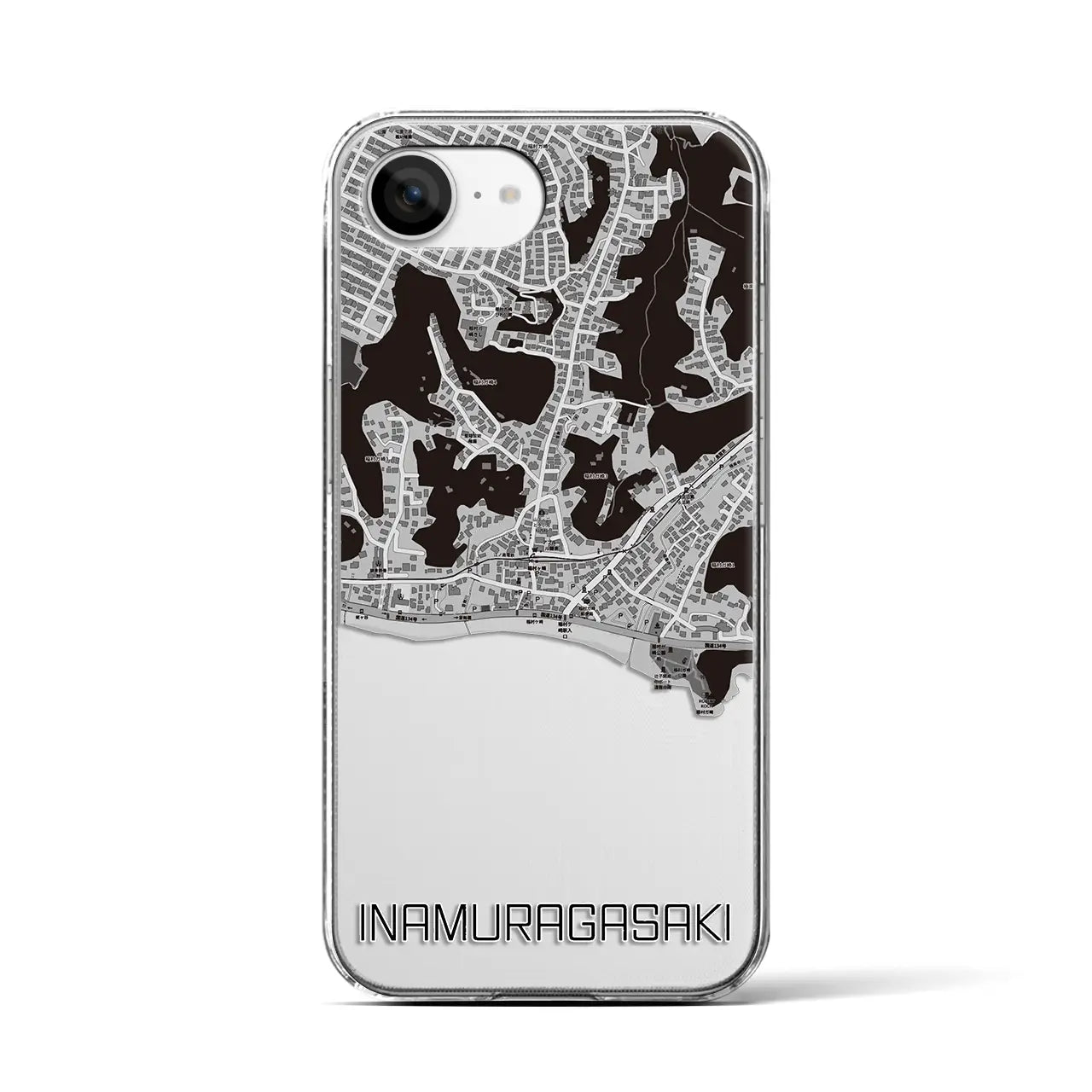 【稲村ヶ崎(神奈川県)】地図柄iPhoneケース(クリアタイプ)