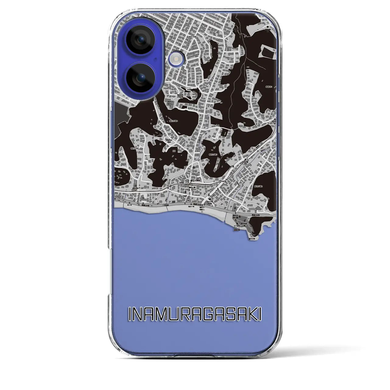 【稲村ヶ崎(神奈川県)】地図柄iPhoneケース(クリアタイプ)