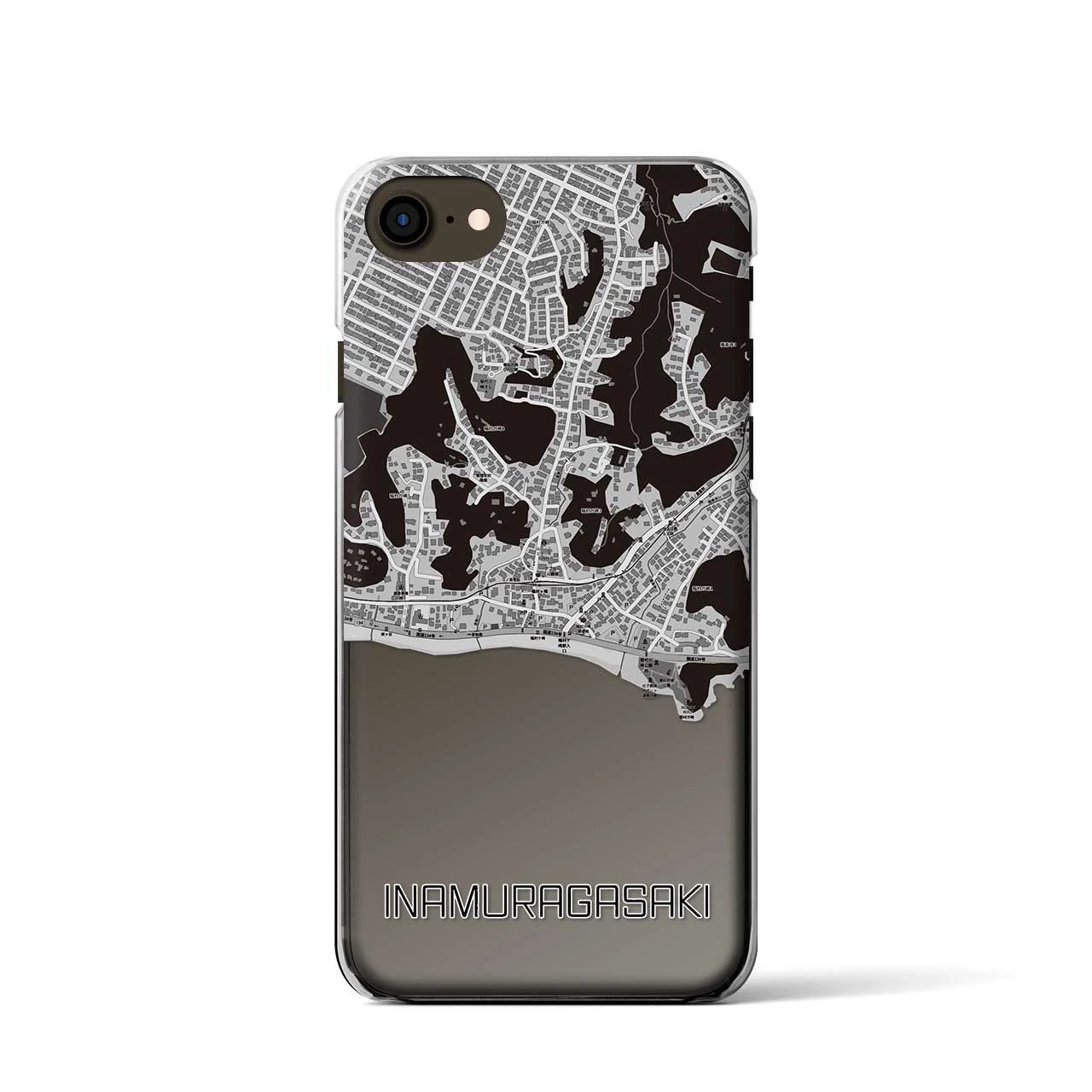 【稲村ヶ崎(神奈川県)】地図柄iPhoneケース(クリアタイプ)