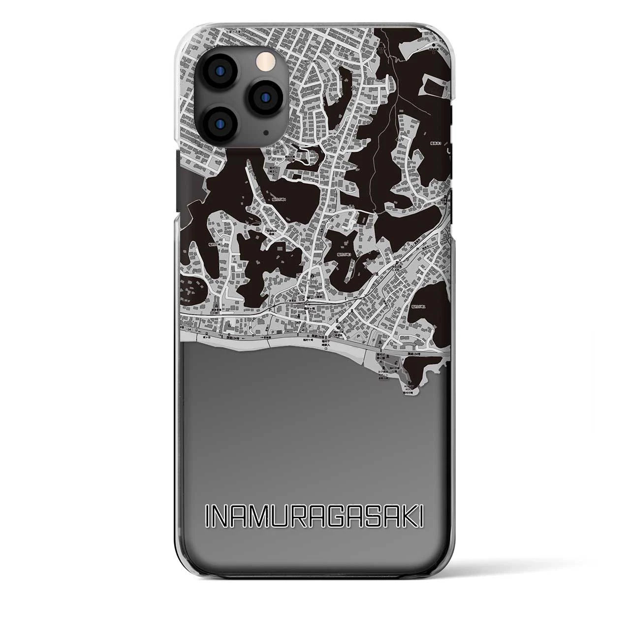 【稲村ヶ崎(神奈川県)】地図柄iPhoneケース(クリアタイプ)