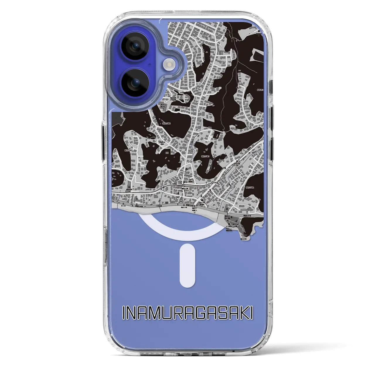 【稲村ヶ崎(神奈川県)】地図柄iPhoneケース(MagSafeタイプ)