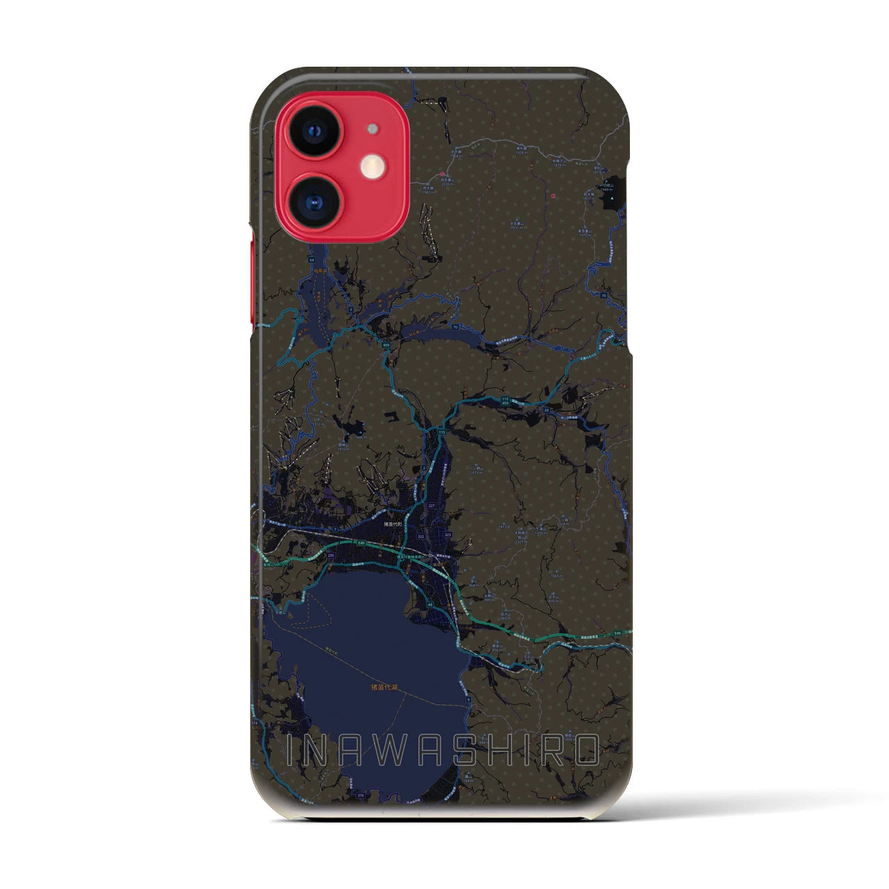 【猪苗代(福島県)】地図柄iPhoneケース(バックカバータイプ)