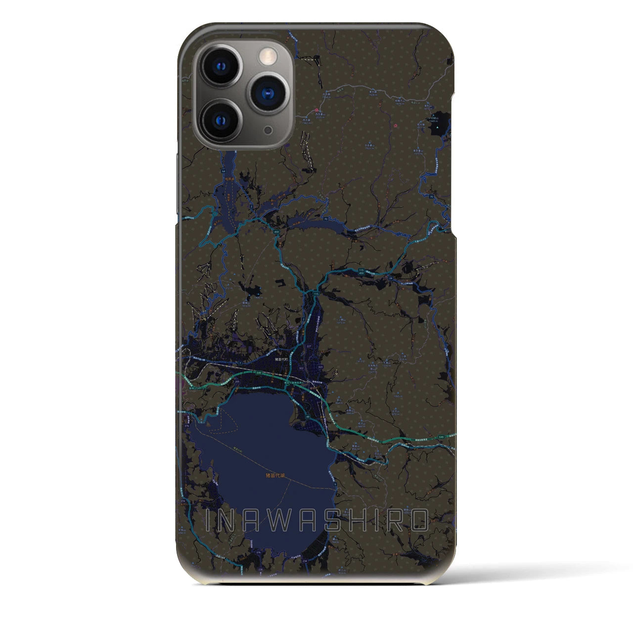 【猪苗代(福島県)】地図柄iPhoneケース(バックカバータイプ)