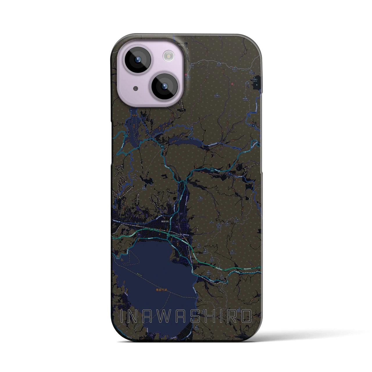 【猪苗代(福島県)】地図柄iPhoneケース(バックカバータイプ)