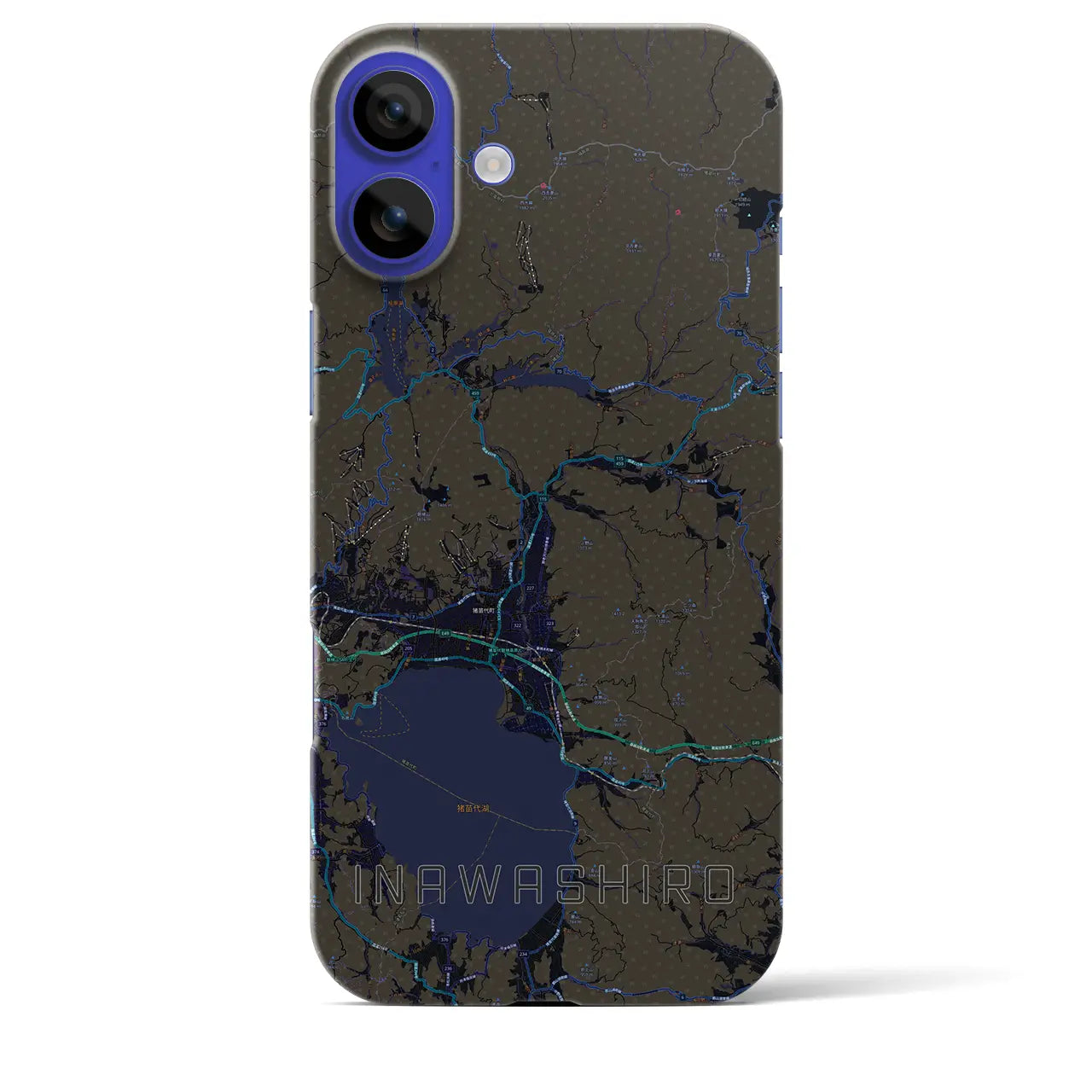 【猪苗代(福島県)】地図柄iPhoneケース(バックカバータイプ)