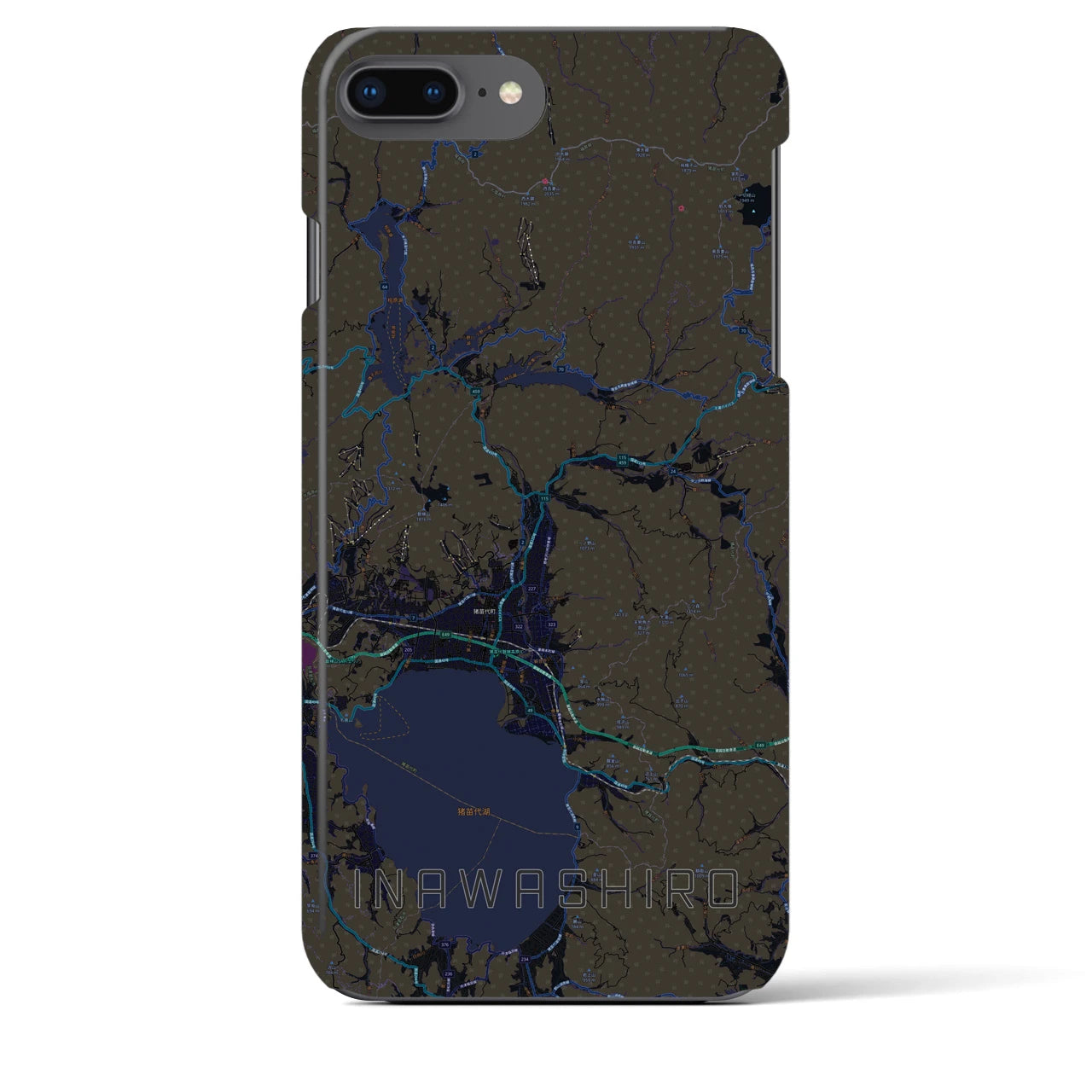 【猪苗代(福島県)】地図柄iPhoneケース(バックカバータイプ)