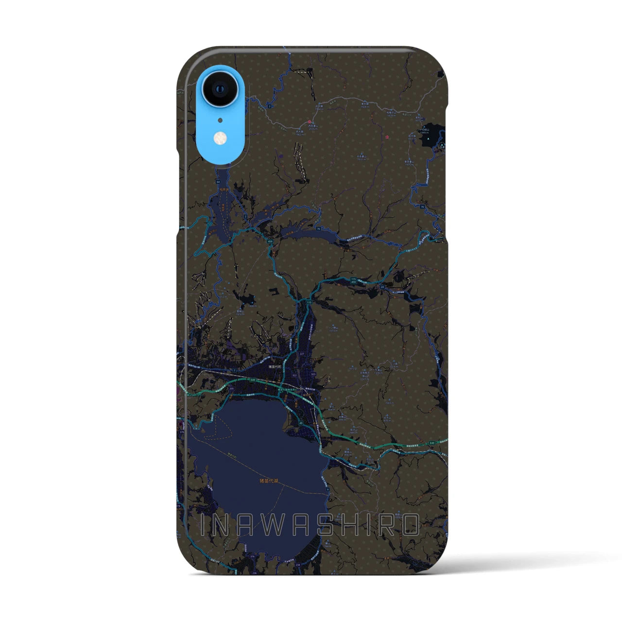 【猪苗代(福島県)】地図柄iPhoneケース(バックカバータイプ)