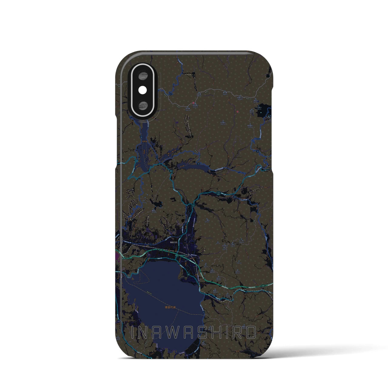【猪苗代(福島県)】地図柄iPhoneケース(バックカバータイプ)