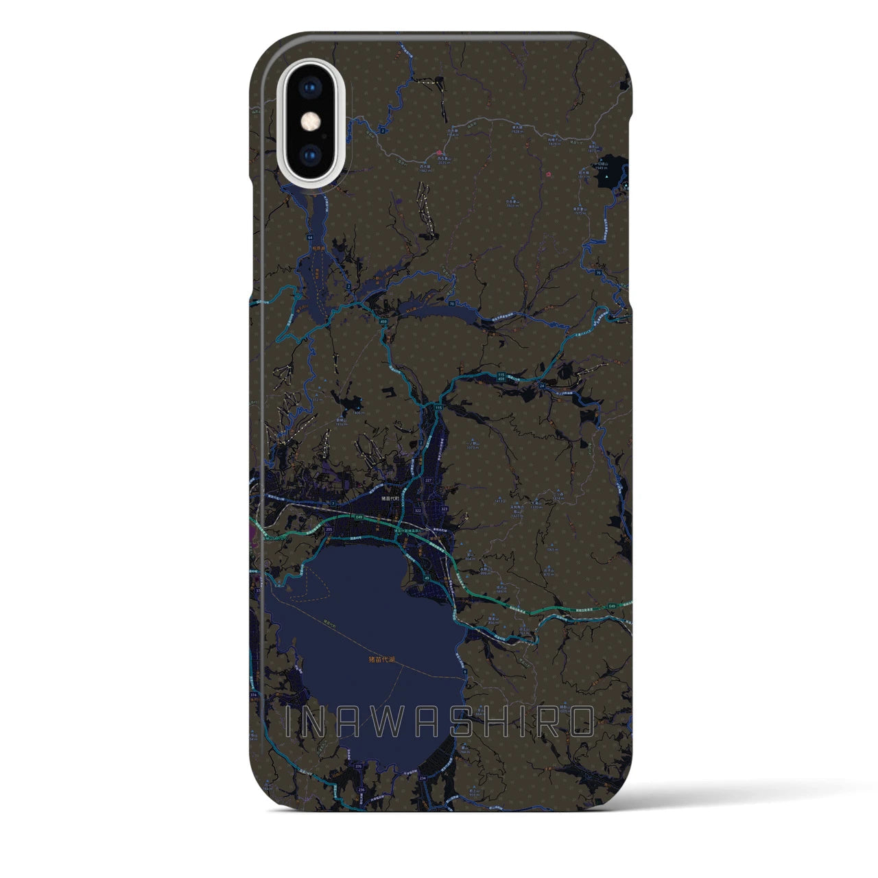 【猪苗代(福島県)】地図柄iPhoneケース(バックカバータイプ)