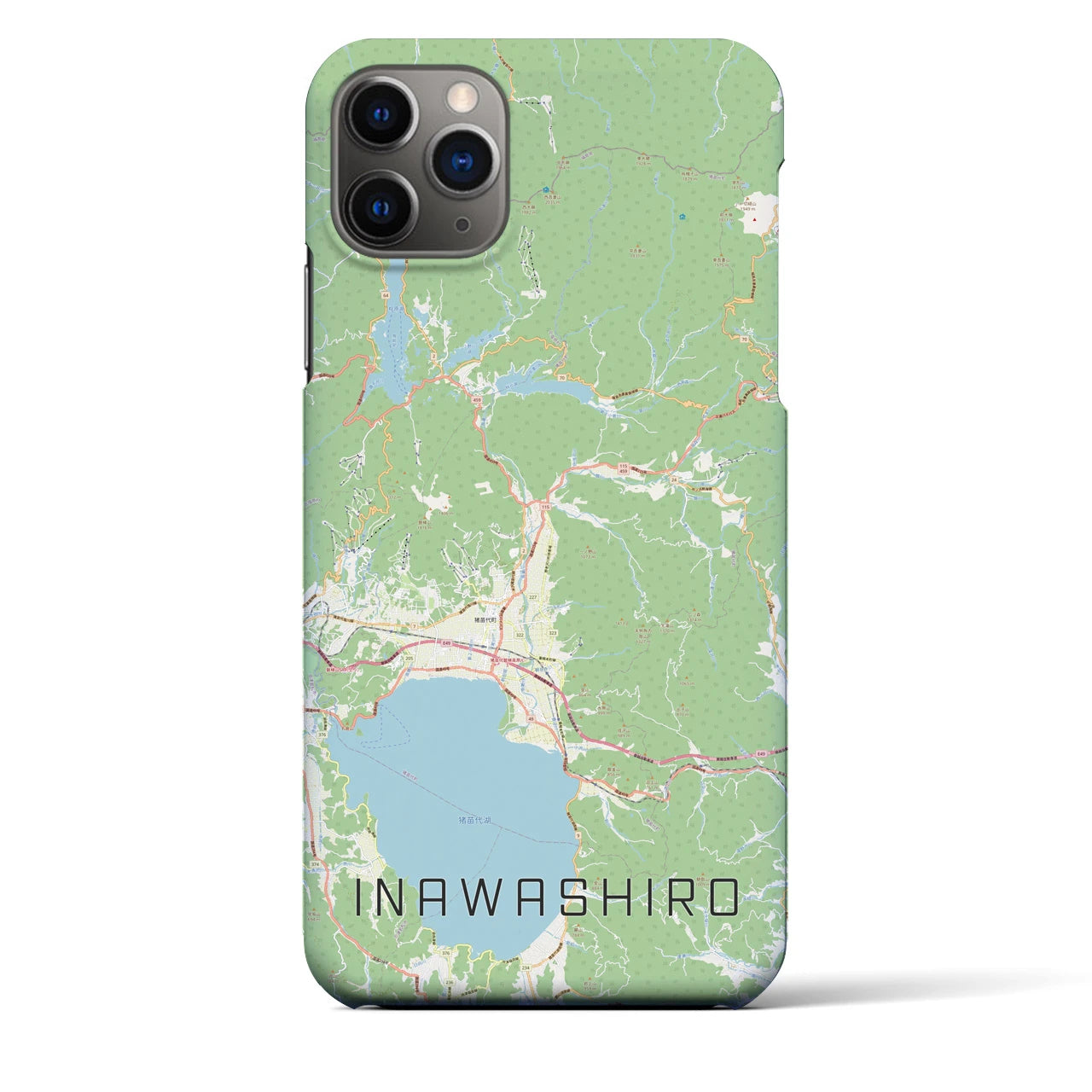 【猪苗代(福島県)】地図柄iPhoneケース(バックカバータイプ)