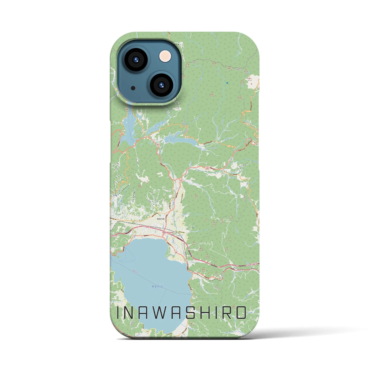 【猪苗代(福島県)】地図柄iPhoneケース(バックカバータイプ)