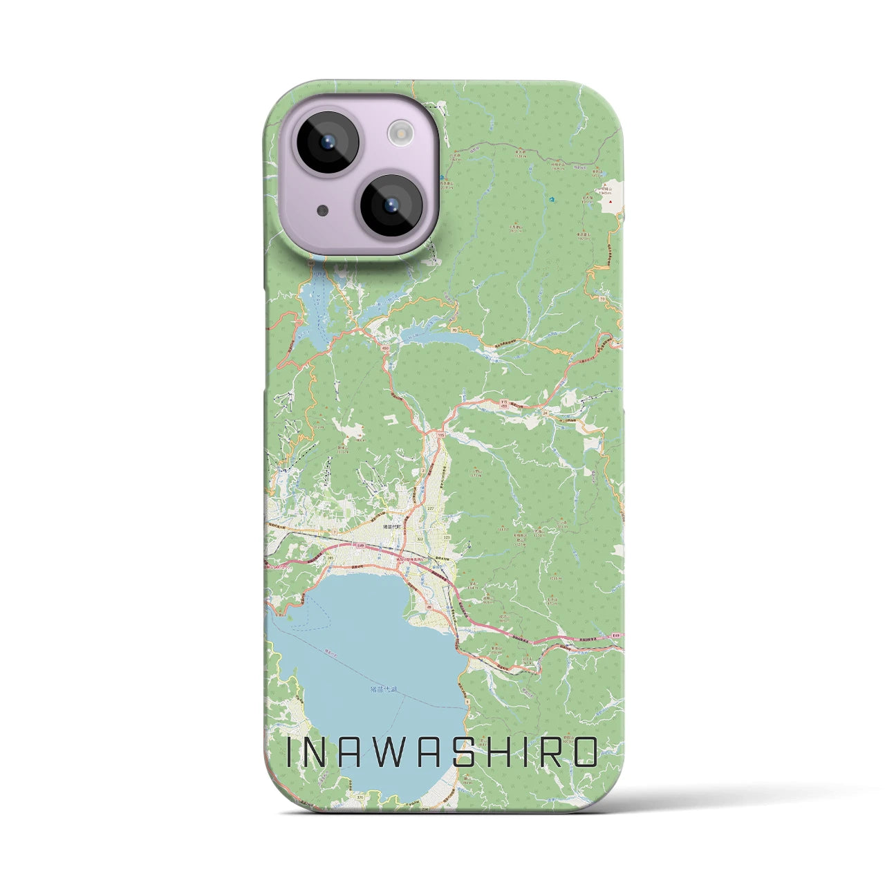 【猪苗代(福島県)】地図柄iPhoneケース(バックカバータイプ)