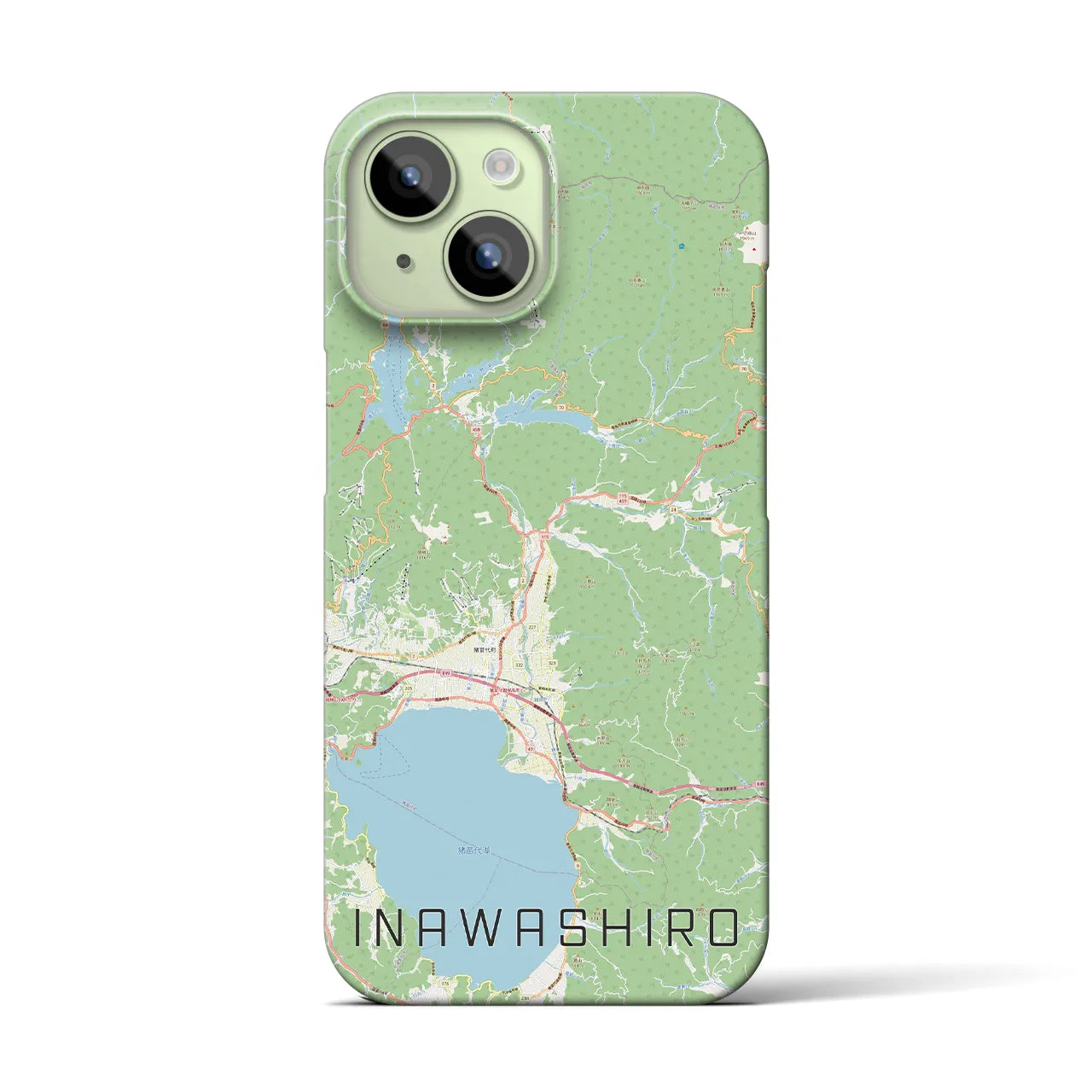 【猪苗代(福島県)】地図柄iPhoneケース(バックカバータイプ)