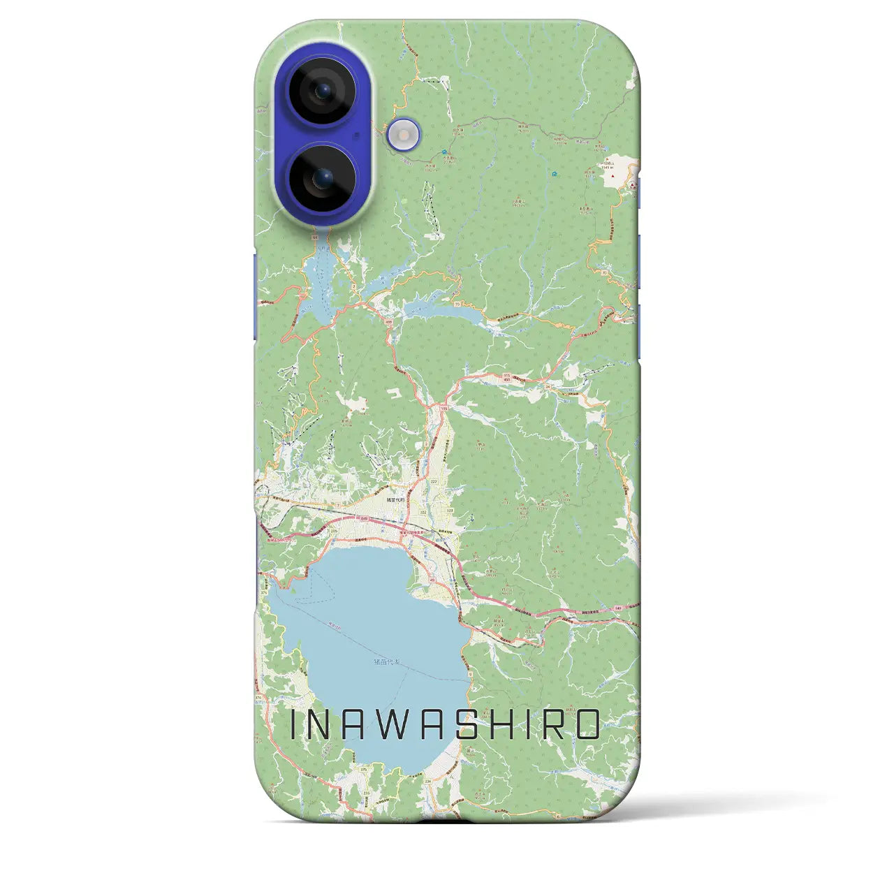 【猪苗代(福島県)】地図柄iPhoneケース(バックカバータイプ)ナチュラル・iPhone 16 Pro Max 用