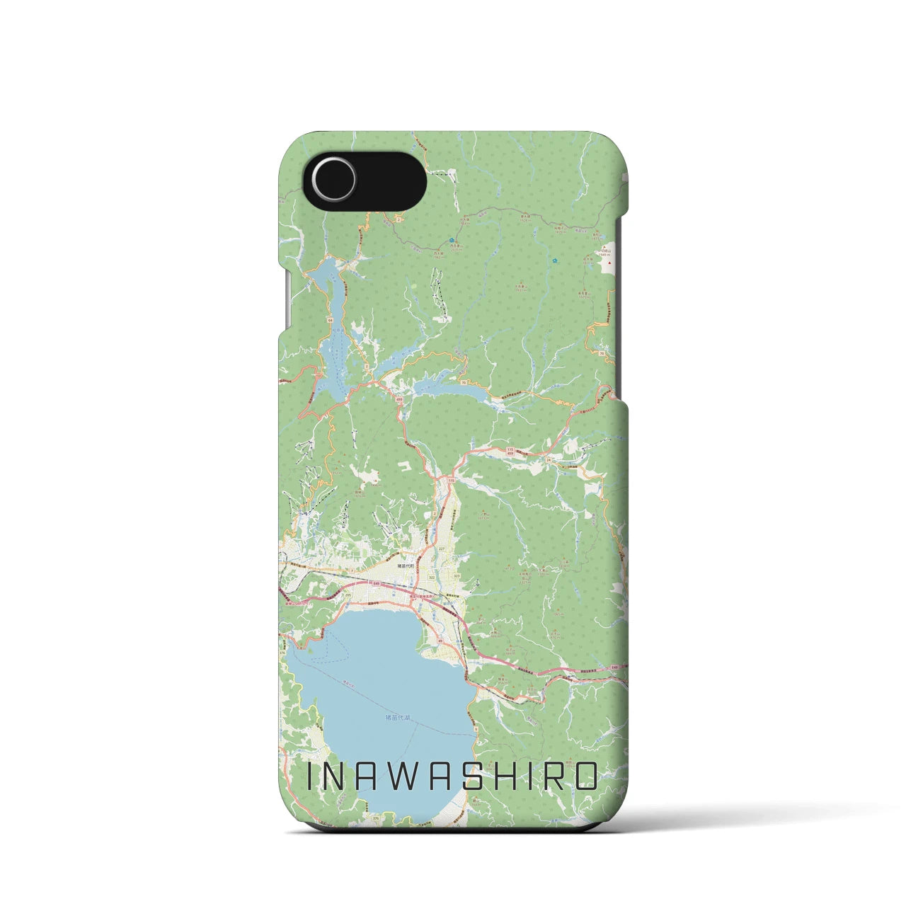【猪苗代(福島県)】地図柄iPhoneケース(バックカバータイプ)