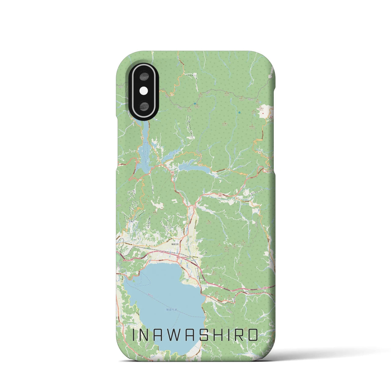 【猪苗代(福島県)】地図柄iPhoneケース(バックカバータイプ)