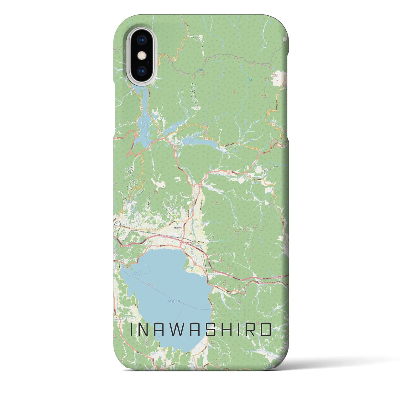 【猪苗代(福島県)】地図柄iPhoneケース(バックカバータイプ)