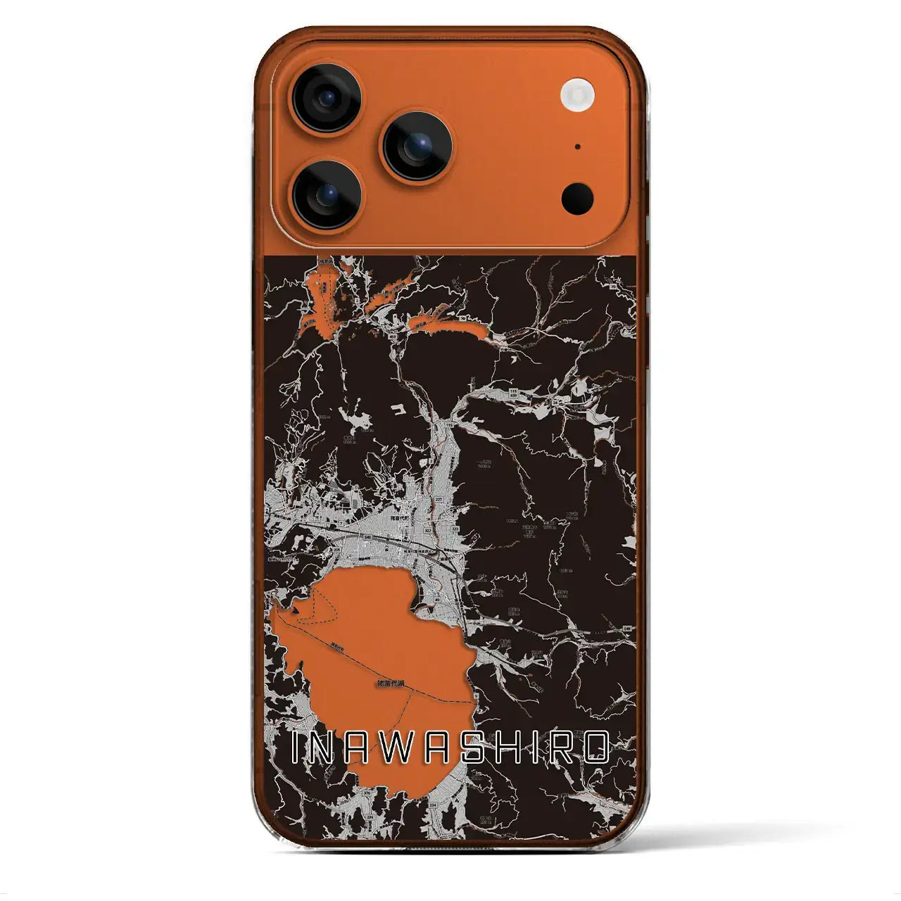 【猪苗代(福島県)】地図柄iPhoneケース(クリアタイプ)モノトーン・iPhone 17 Pro Max 用