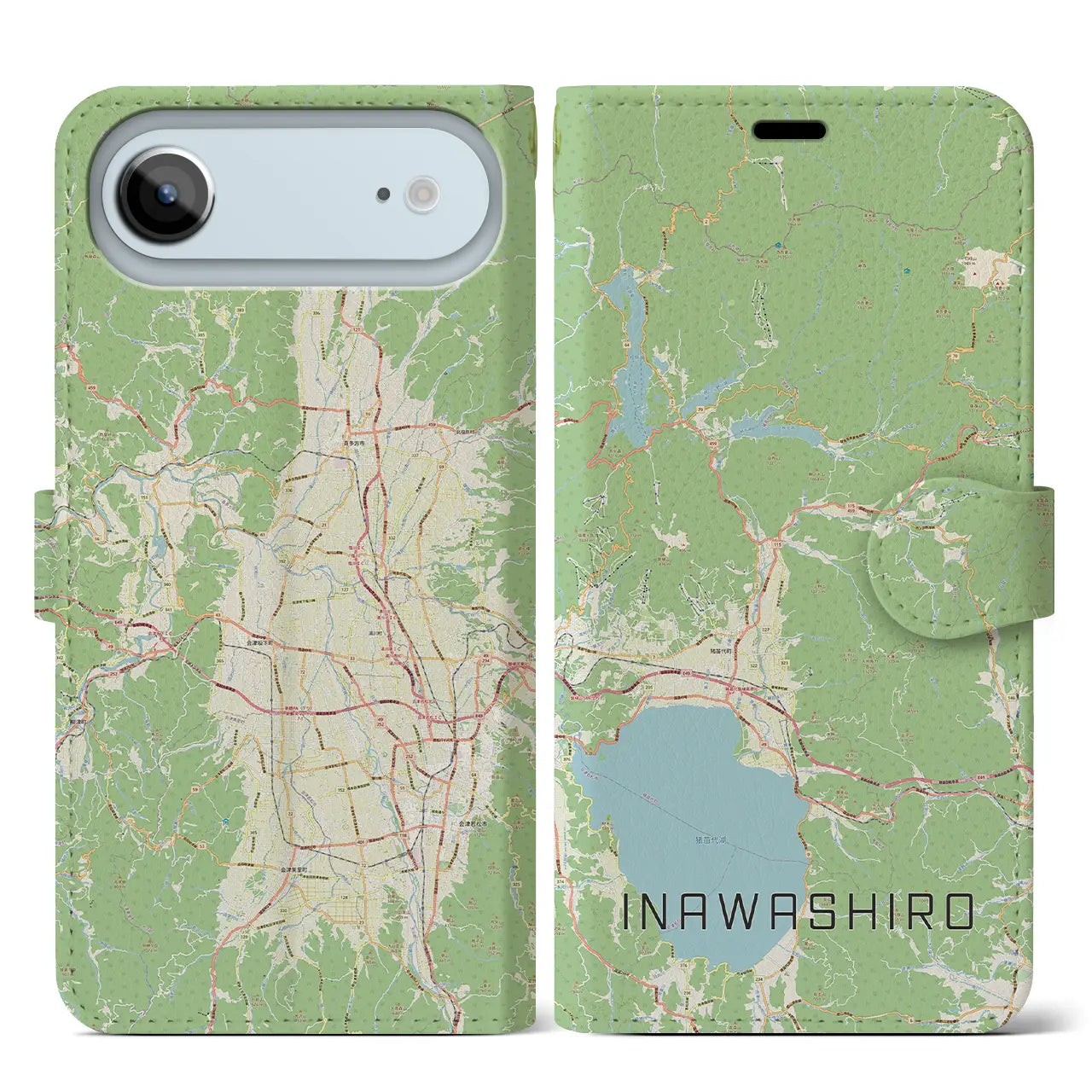 【猪苗代(福島県)】地図柄iPhoneケース(手帳タイプ)