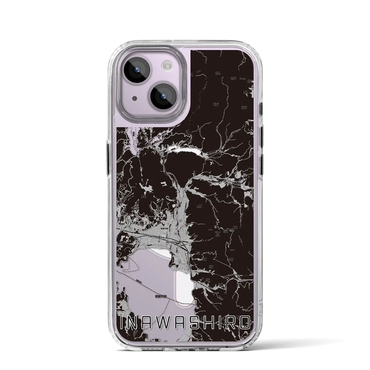【猪苗代(福島県)】地図柄iPhoneケース(MagSafeタイプ)