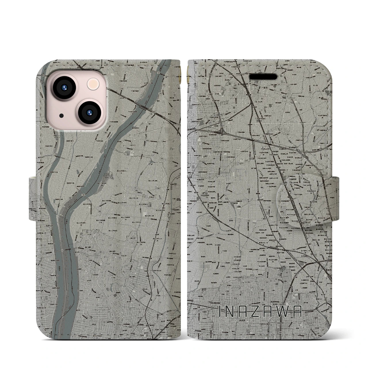 【稲沢(愛知県)】地図柄iPhoneケース(手帳タイプ)