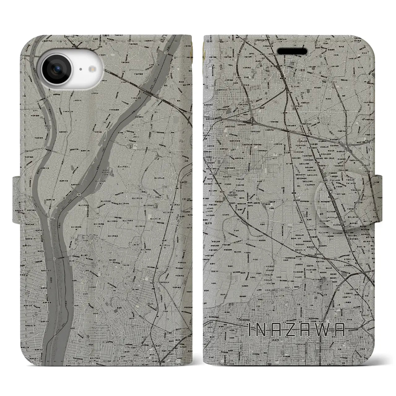 【稲沢(愛知県)】地図柄iPhoneケース(手帳タイプ)