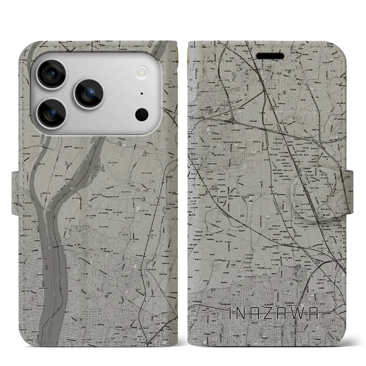 【稲沢(愛知県)】地図柄iPhoneケース(手帳タイプ)