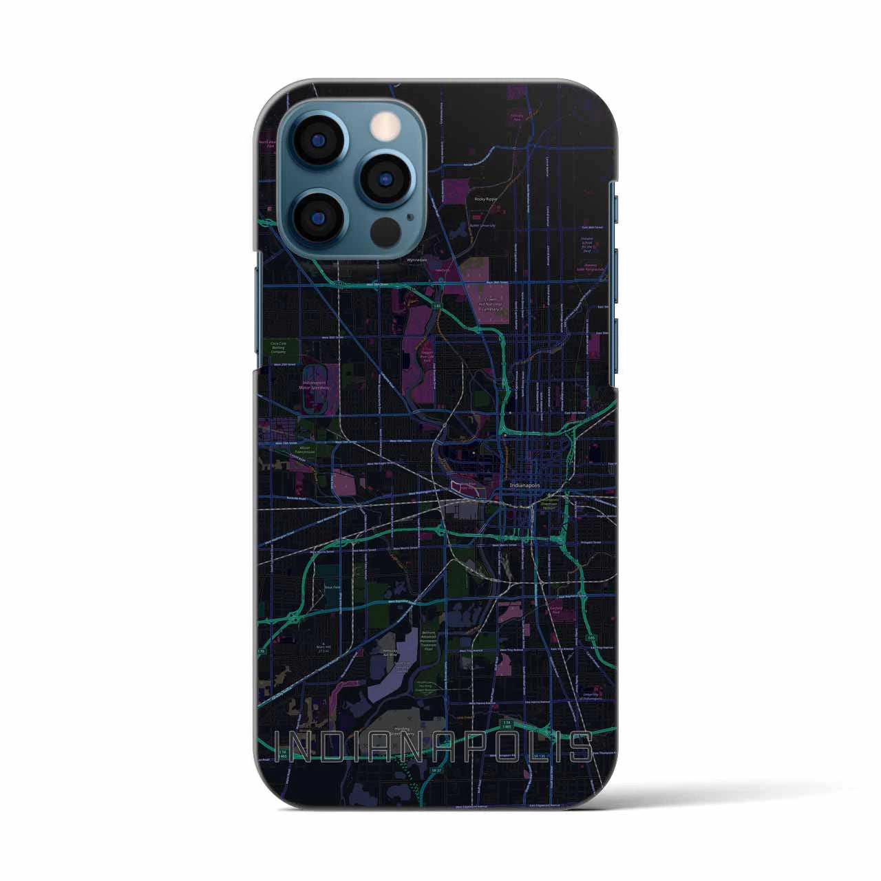 【インディアナポリス(アメリカ)】地図柄iPhoneケース(バックカバータイプ)
