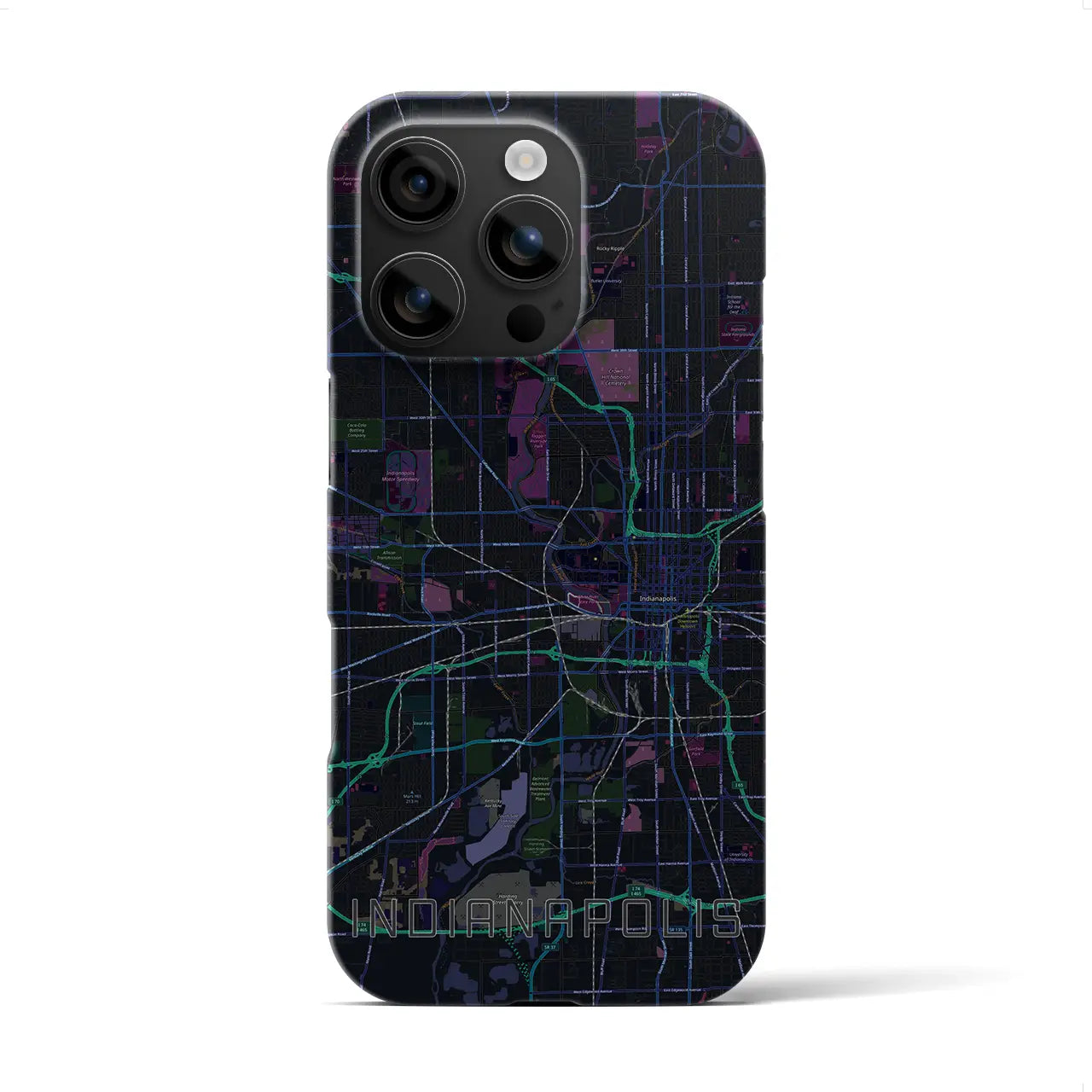 【インディアナポリス(アメリカ)】地図柄iPhoneケース(バックカバータイプ)