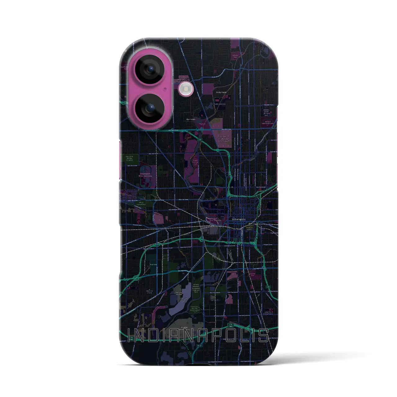 【インディアナポリス(アメリカ)】地図柄iPhoneケース(バックカバータイプ)