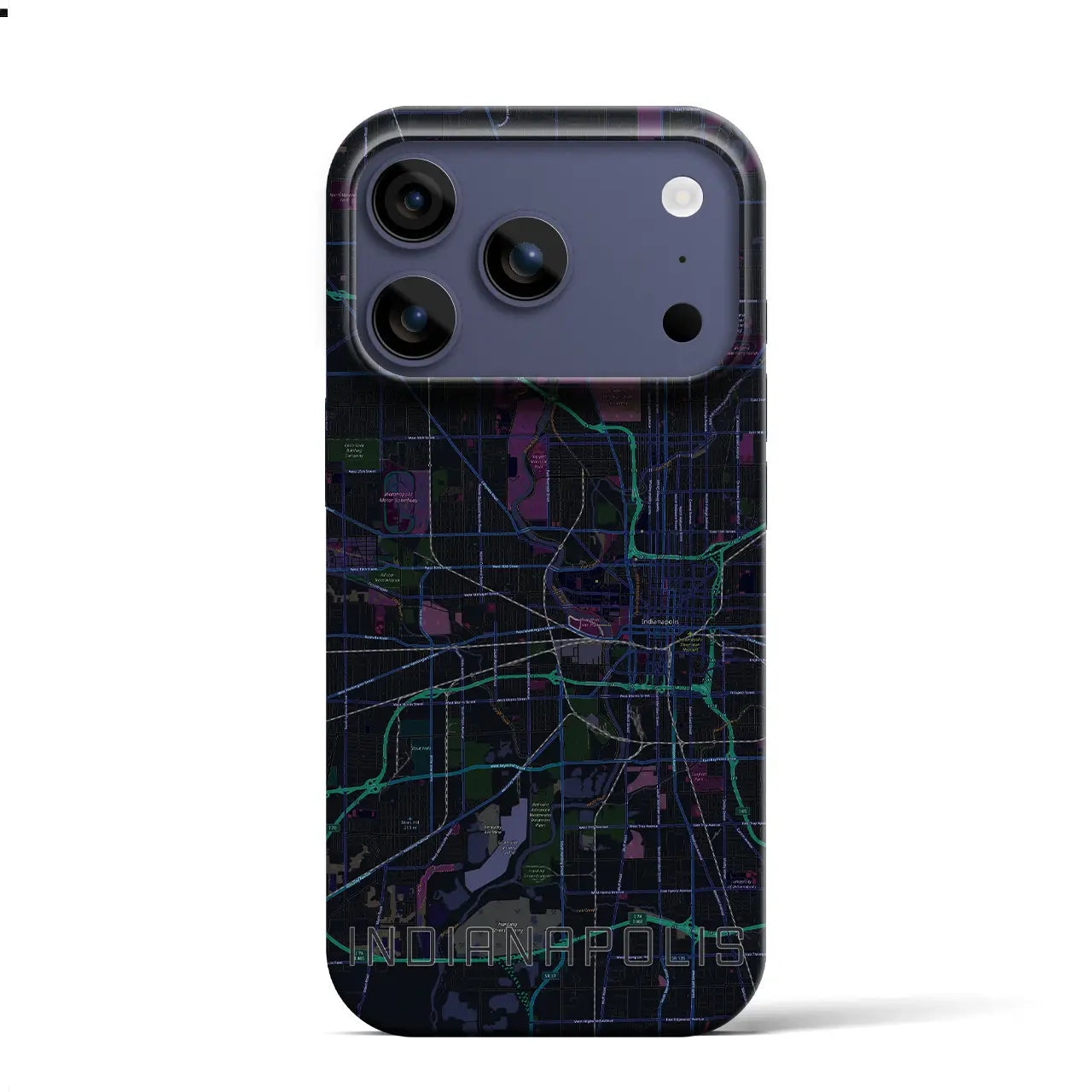 【インディアナポリス(アメリカ)】地図柄iPhoneケース(バックカバータイプ)