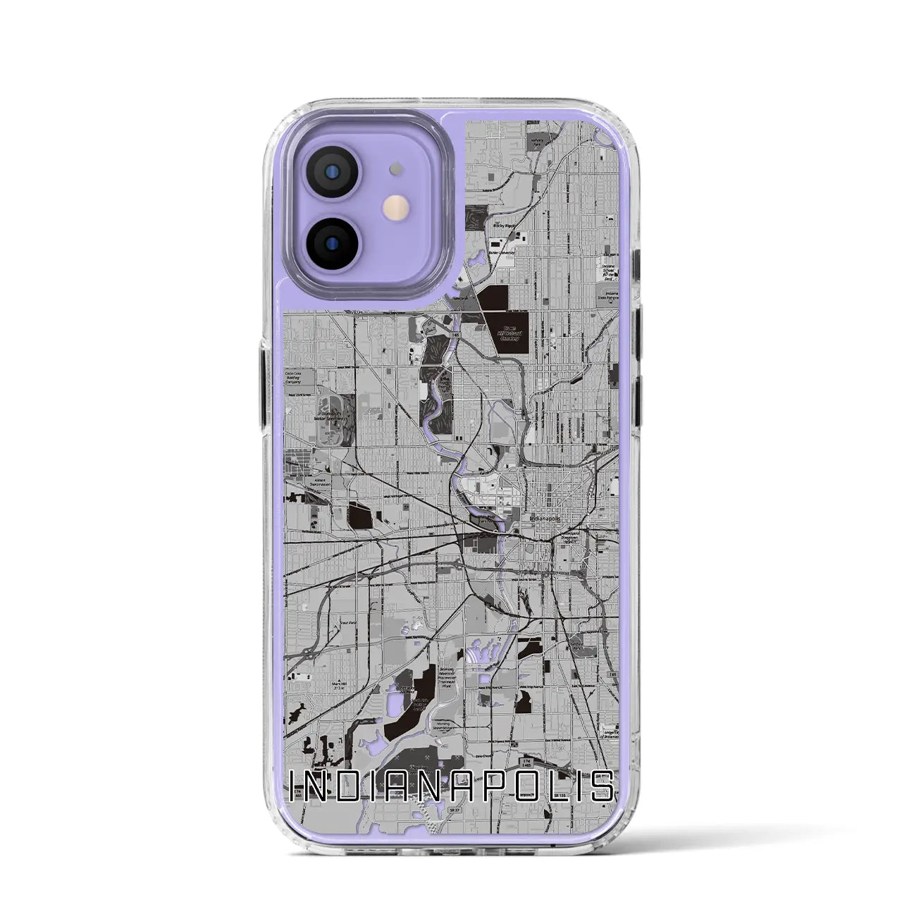 【インディアナポリス(アメリカ)】地図柄iPhoneケース(MagSafeタイプ)