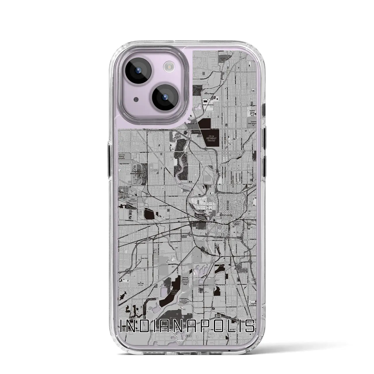 【インディアナポリス(アメリカ)】地図柄iPhoneケース(MagSafeタイプ)