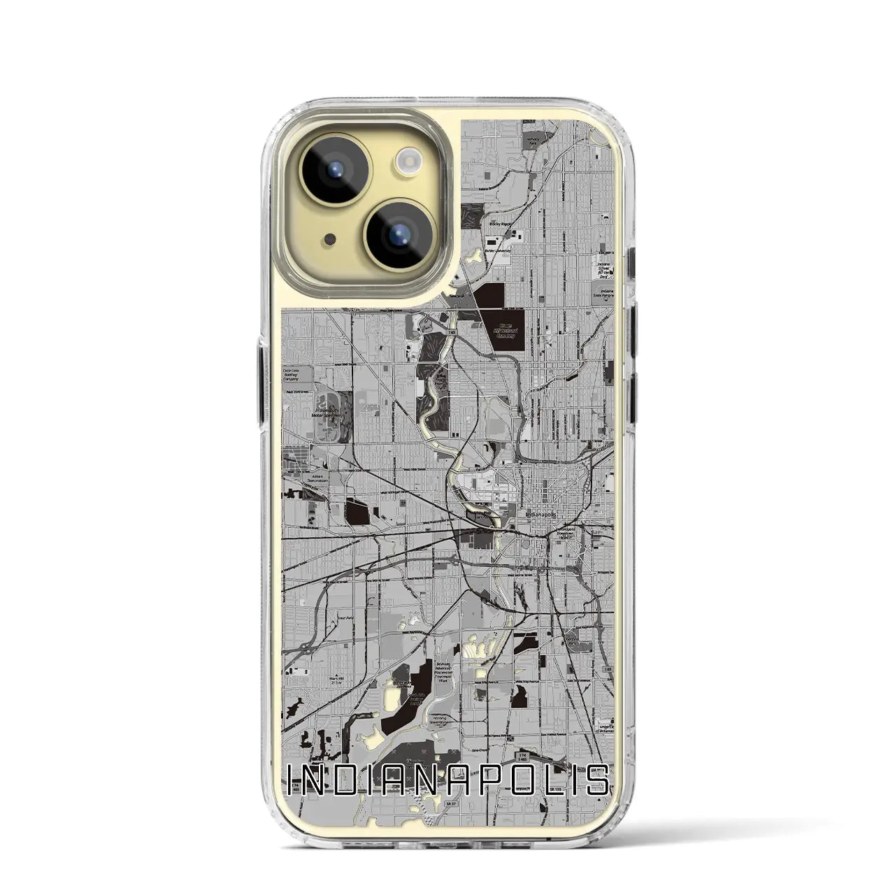 【インディアナポリス(アメリカ)】地図柄iPhoneケース(MagSafeタイプ)