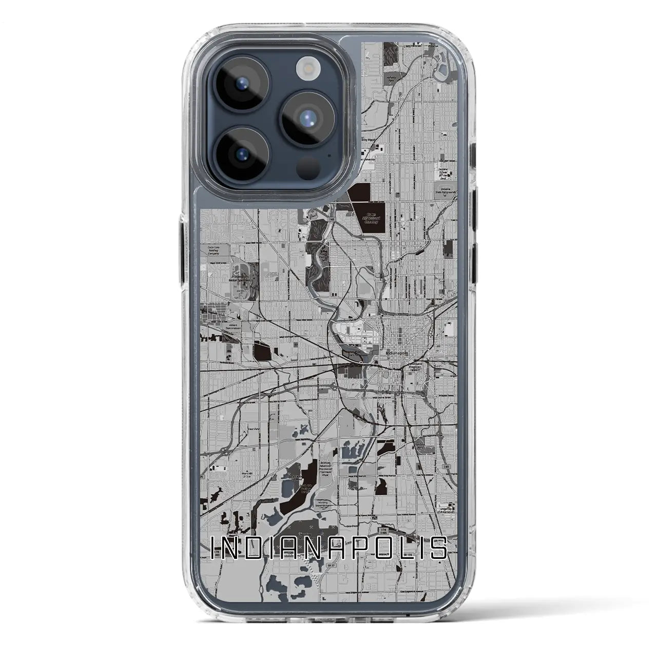 【インディアナポリス(アメリカ)】地図柄iPhoneケース(MagSafeタイプ)