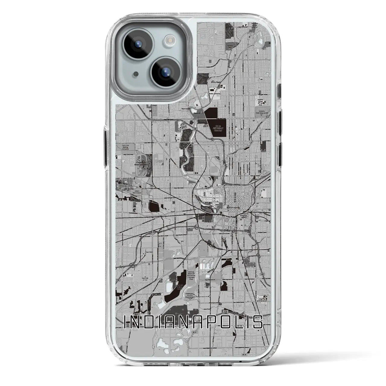 【インディアナポリス(アメリカ)】地図柄iPhoneケース(MagSafeタイプ)