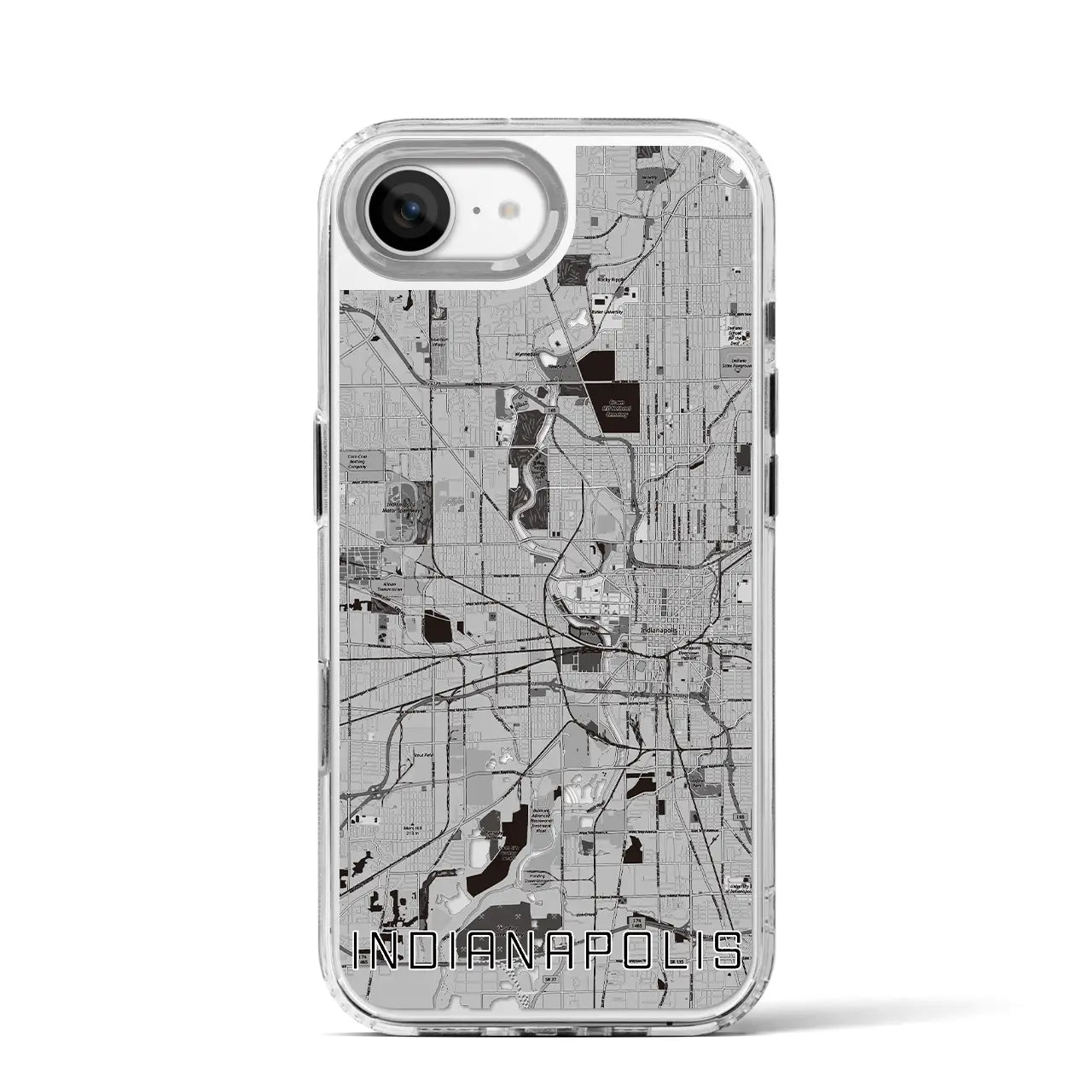【インディアナポリス(アメリカ)】地図柄iPhoneケース(MagSafeタイプ)