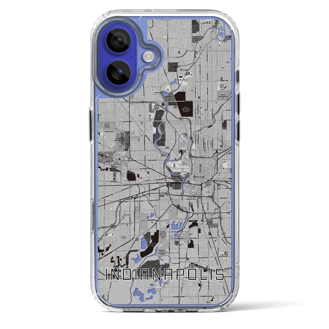 【インディアナポリス(アメリカ)】地図柄iPhoneケース(MagSafeタイプ)