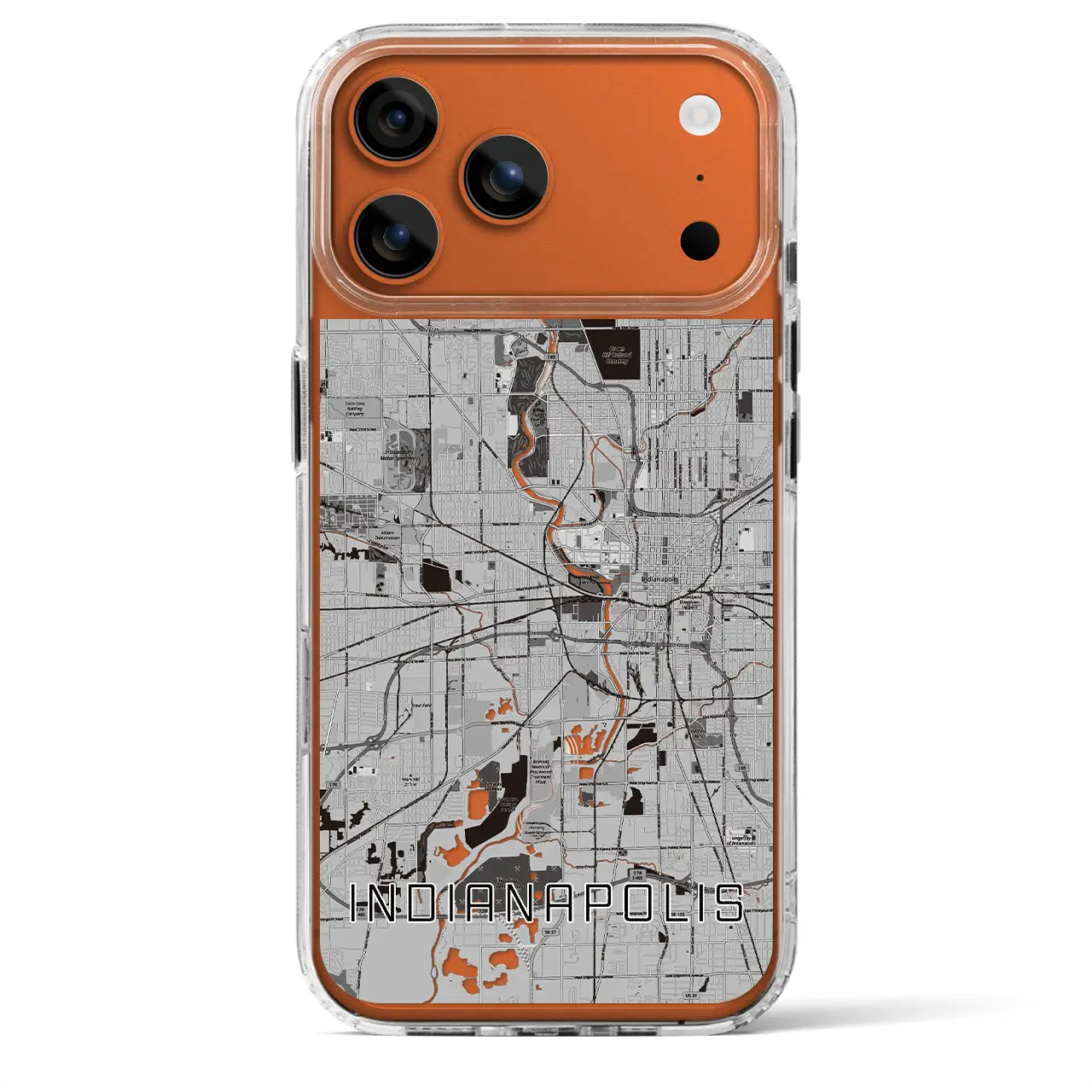 【インディアナポリス(アメリカ)】地図柄iPhoneケース(MagSafeタイプ)